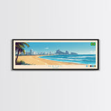 Natal, Brazil Panoramic Travel Poster Canvas Print, Natal, Brazil Painting, Brazil Art, Natal Travel Art, Guest Room Painting