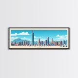 Panoramic Travel Poster New Taipei, Taiwan Canvas Print, New Taipei, Taiwan Painting, Taiwan Art, New Taipei Travel Art, Guest Room Painting