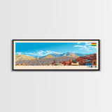 Oruro, Bolivia Panoramic Travel Poster Canvas Print, Oruro, Bolivia Painting, Bolivia Art, Oruro Panoramic Travel Art, Travel Painting