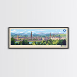 Panoramic Travel Poster Paisley, Scotland Canvas Print, Paisley, Scotland Painting, Scotland Art, Paisley Travel Art, Guest Room Painting