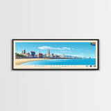 Port Elizabeth, South Africa Panoramic Travel Poster Canvas Print, Port Elizabeth, South Africa Painting, South Africa Art, Port Elizabeth Travel Art, Guest Room Painting