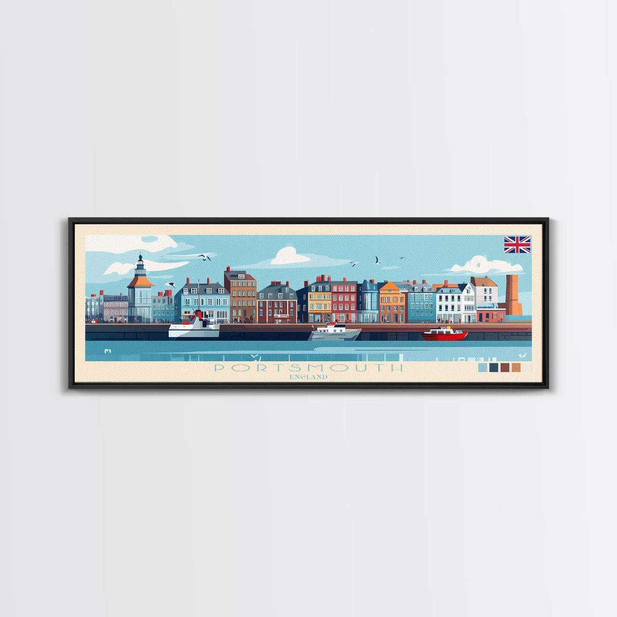 Port Sudan,  Sudan Panoramic Travel Poster Canvas Print, Port Sudan,  Sudan Painting,  Sudan Art, Port Sudan Travel Art, Guest Room Painting