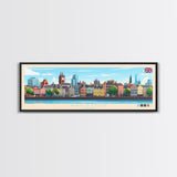 Preston, England Panoramic Travel Poster Canvas Print, Preston, England Painting, England Art, Preston Travel Art, Guest Room Painting