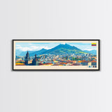 Quito, Ecuador Panoramic Travel Poster Canvas Print, Quito, Ecuador Painting, Ecuador Art, Quito Travel Art, Guest Room Painting