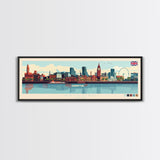 Salford, England Panoramic Travel Poster Canvas Print, Salford, England Painting, England Art, Salford Travel Art, Guest Room Painting