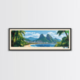 Sao Luis, Brazil Travel Poster Panoramic Canvas Print, Sao Luis, Brazil Painting, Brazil Art, Sao Luis Travel Art, Guest Room Painting