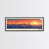 Seoul, South Korea Panoramic Travel Poster Canvas Print, Seoul, South Korea Painting, South Korea Art, Seoul Travel Art, Guest Room Painting