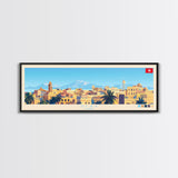 Sfax, Tunisia Panoramic Travel Poster Canvas Print, Sfax, Tunisia Painting, Tunisia Art, Sfax Travel Art, Living Room Painting