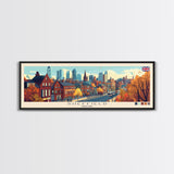 Sheffield, England Panoramic Travel Poster Canvas Print, Sheffield, England Painting, England Art, Sheffield Panoramic Travel Art, Travel Painting