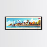 Panoramic Travel Poster Southampton, England Canvas Print, Southampton, England Painting, England Art, Southampton Travel Art, Guest Room Painting