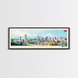 Stoke-on-Trent, England Panoramic Travel Poster Canvas Print, Stoke-on-Trent, England Painting, England Art, Stoke-on-Trent Travel Art, Guest Room Painting