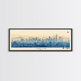 Tōkyō, Japan Panoramic Travel Poster Canvas Print, Tōkyō, Japan Painting, Japan Art, Tōkyō Travel Art, Living Room Painting