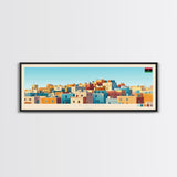 Panoramic Travel Poster Tripoli, Libya Canvas Print, Tripoli, Libya Painting, Libya Art, Tripoli Travel Art, Guest Room Painting