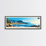 Panoramic Travel Poster Wollongong, Australia Canvas Print, Wollongong, Australia Painting, Australia Art, Wollongong Travel Art, Guest Room Painting