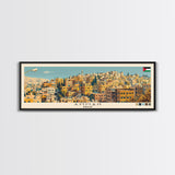 Amman, Jordan Panoramic Canvas Print, Amman, Jordan Painting, Jordan Art, Amman Travel Poster, Travel Art, Guest Room Painting