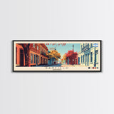 Banfield, Argentina Panoramic Canvas Print, Banfield, Argentina Painting, Argentina Art, Banfield Travel Poster, Travel Art, Guest Room Painting