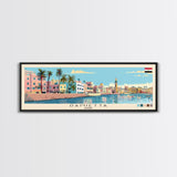 Damietta, Egypt Panoramic Canvas Print, Damietta, Egypt Painting, Egypt Art, Damietta Travel Poster, Travel Art, Guest Room Painting