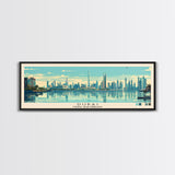 Dubai, United Arab Emirates Panoramic Canvas Print, Dubai, United Arab Emirates Painting, United Arab Emirates Art, Dubai Travel Poster, Travel Art, Housewarming Gift