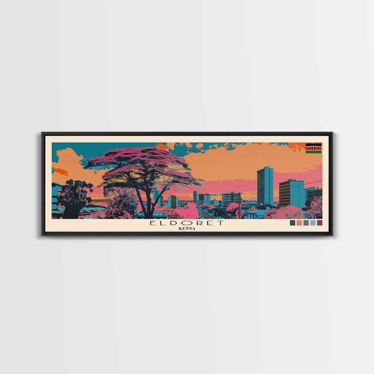 Eldoret, Kenya Panoramic Canvas Print, Eldoret, Kenya Painting, Kenya Art, Eldoret Travel Poster, Travel Art, Guest Room Painting