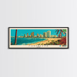 Fortaleza, Brazil Panoramic Canvas Print, Fortaleza, Brazil Painting, Brazil Art, Fortaleza Travel Poster, Travel Art, Guest Room Painting