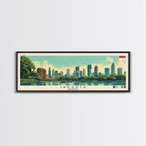 Jakarta, Indonesia Panoramic Canvas Print, Jakarta, Indonesia Painting, Indonesia Art, Jakarta Travel Poster, Travel Art, Guest Room Painting