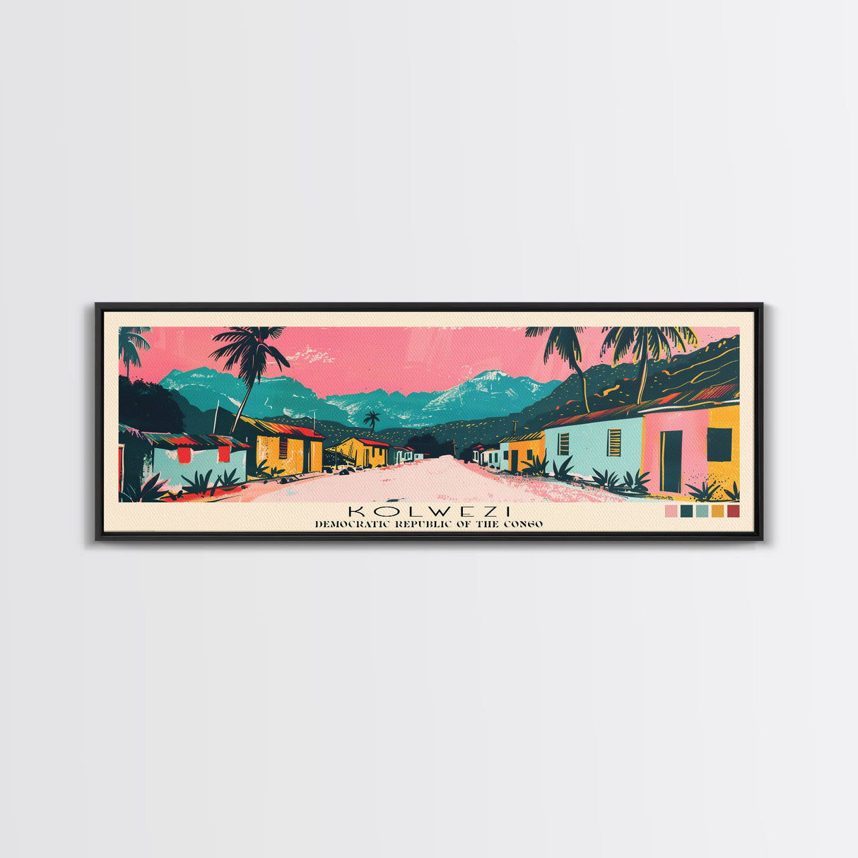 Kolwezi, Congo Panoramic Canvas Print, Kolwezi, Congo Painting, Congo Art, Kolwezi Travel Poster, Travel Art, Guest Room Painting