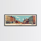 Leicester, England Panoramic Canvas Print, Leicester, England Painting, England Art, Leicester Travel Poster, Travel Art, Guest Room Painting