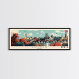 Lincoln, England Panoramic Canvas Print, Lincoln, England Painting, England Art, Lincoln Travel Poster, Travel Art, Housewarming Gift