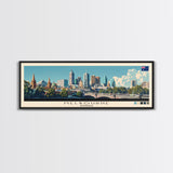 Melbourne, Australia Panoramic Canvas Print, Melbourne, Australia Painting, Australia Art, Melbourne Travel Poster, Travel Art, Guest Room Painting