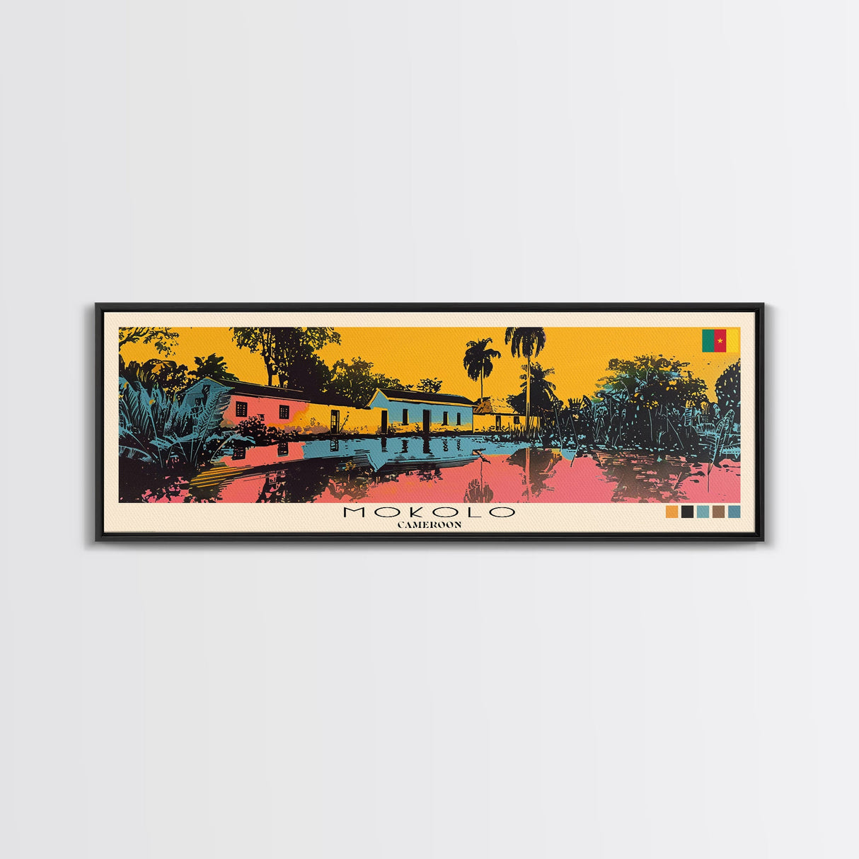 Mokolo, Cameroon Panoramic Canvas Print, Mokolo, Cameroon Painting, Cameroon Art, Mokolo Travel Poster, Travel Art, Housewarming Gift