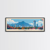 Monterrey, Mexico Panoramic Canvas Print, Monterrey, Mexico Painting, Mexico Art, Monterrey Travel Poster, Travel Art, Housewarming Gift