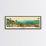 Neiva, Colombia Panoramic Canvas Print, Neiva, Colombia Painting, Colombia Art, Neiva Travel Poster, Travel Art, Guest Room Painting