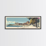 Newcastle, England Panoramic Canvas Print, Newcastle, England Painting, England Art, Newcastle Travel Poster, Travel Art, Living Room Painting