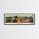 Obuasi, Ghana Panoramic Canvas Print, Obuasi, Ghana Painting, Ghana Art, Obuasi Travel Poster, Travel Art, Living Room Painting