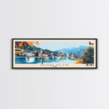 Penalolen, Chile Panoramic Canvas Print, Penalolen, Chile Painting, Chile Art, Penalolen Travel Poster, Travel Art, Guest Room Painting