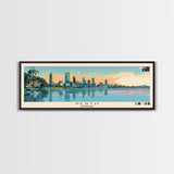 Perth, Australia Panoramic Canvas Print, Perth, Australia Painting, Australia Art, Perth Travel Poster, Travel Art, Vacation Gift