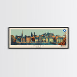 Perth, Scotland Panoramic Canvas Print, Perth, Scotland Painting, Scotland Art, Perth Travel Poster, Travel Art, Living Room Painting