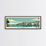 Plymouth, England Panoramic Canvas Print, Plymouth, England Painting, England Art, Plymouth Travel Poster, Travel Art, Guest Room Painting