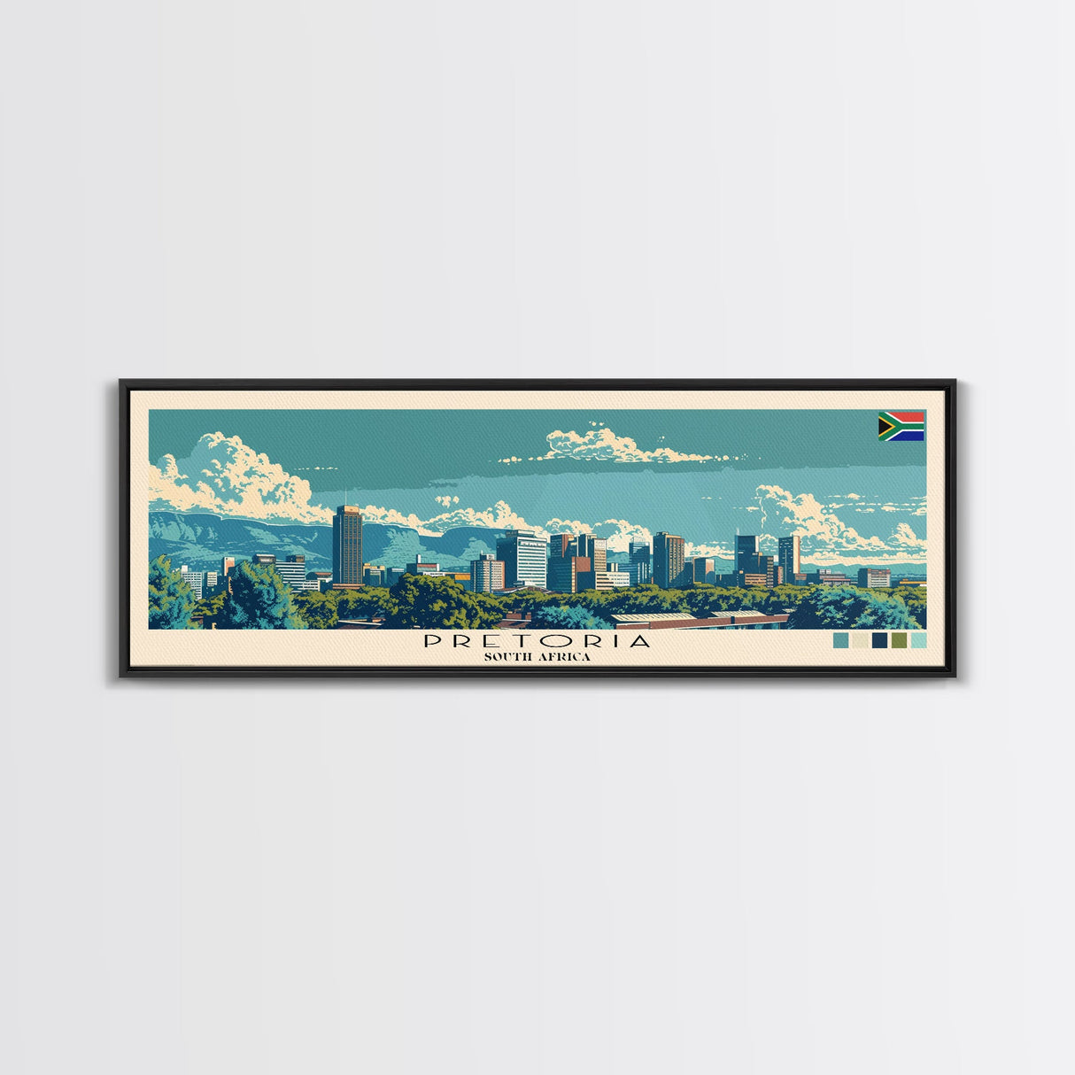 Pretoria, South Africa Panoramic Canvas Print, Pretoria, South Africa Painting, South Africa Art, Pretoria Travel Poster, Travel Art, Guest Room Painting