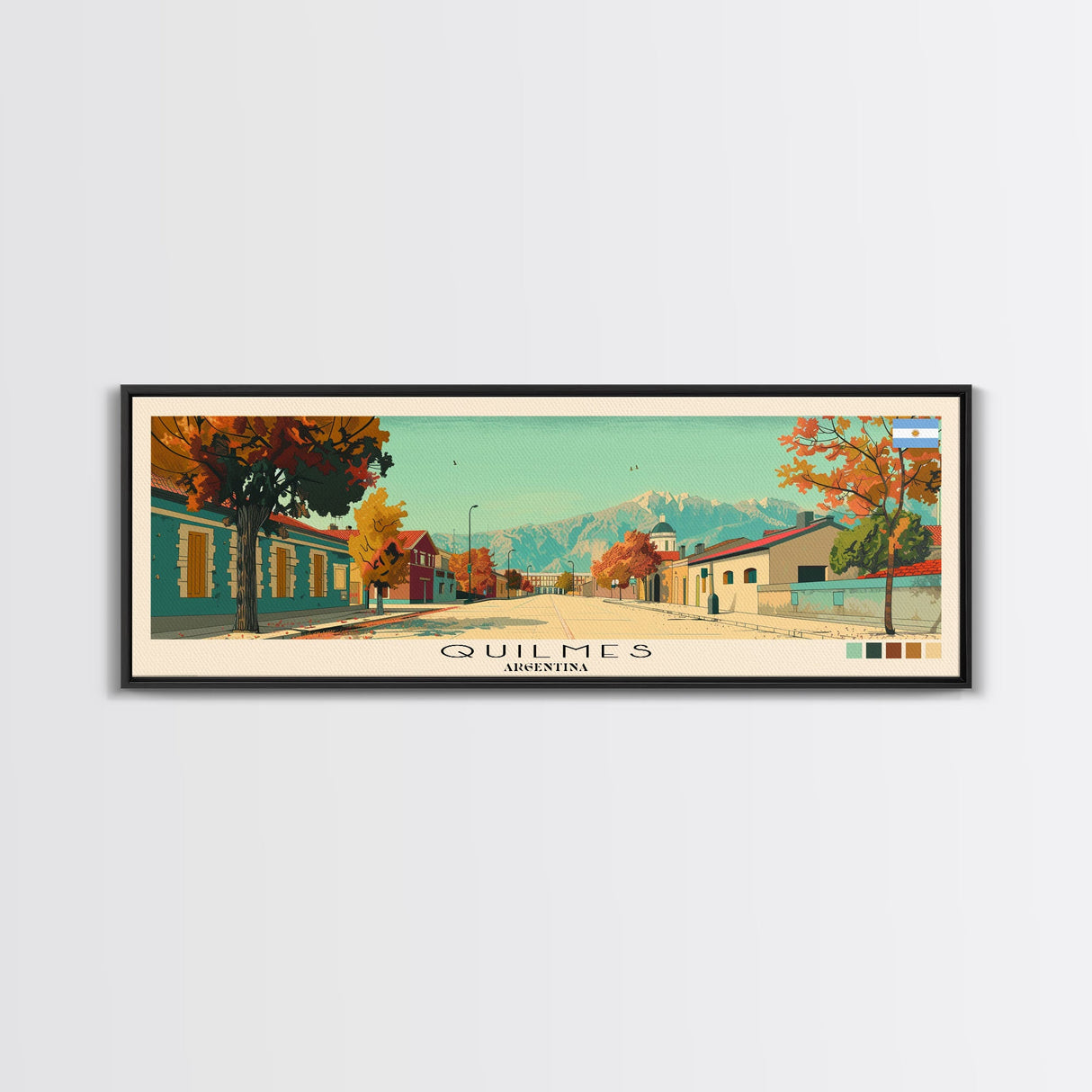 Quilmes, Argentina Panoramic Canvas Print, Quilmes, Argentina Painting, Argentina Art, Quilmes Travel Poster, Travel Art, Vacation Gift