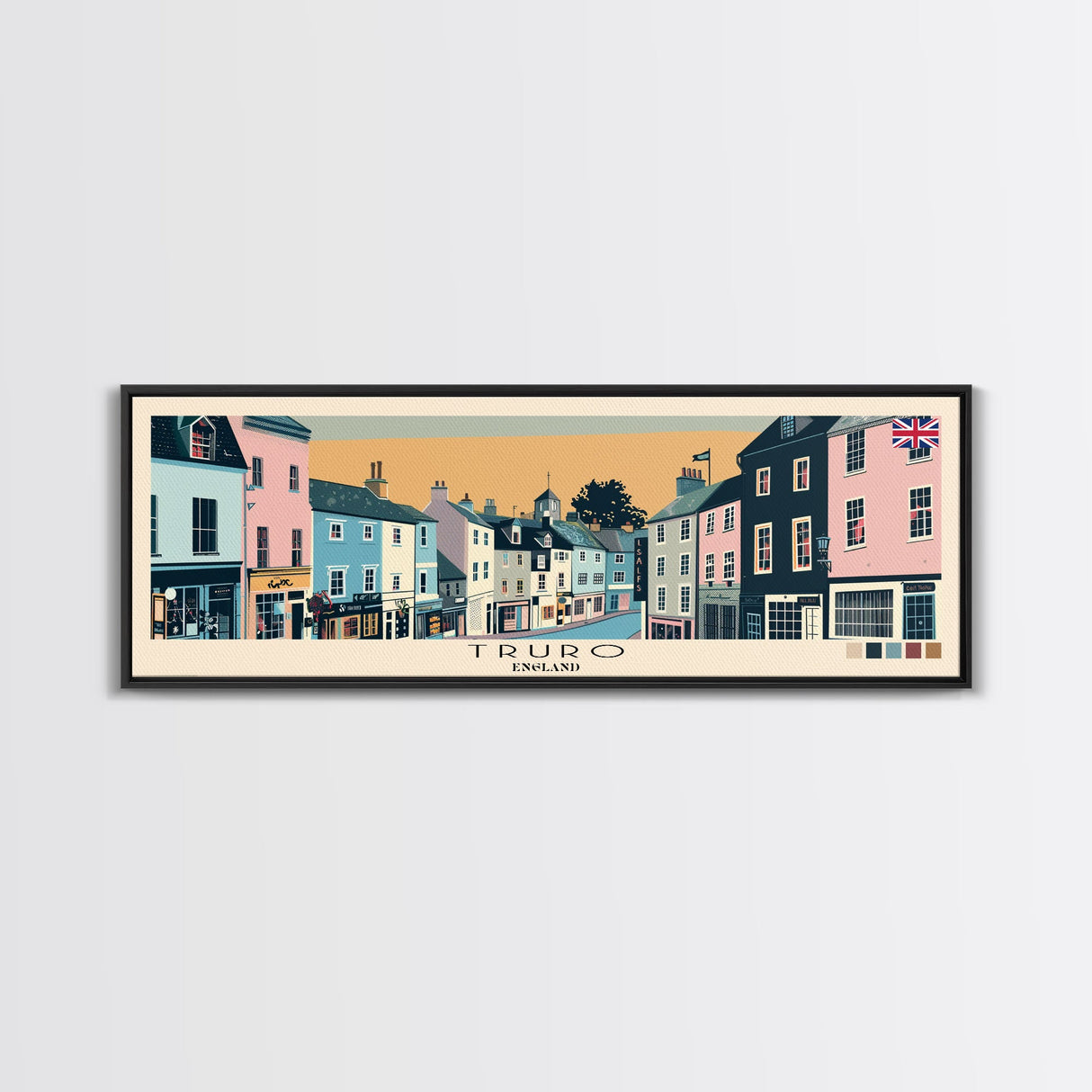 Truro, England Panoramic Canvas Print, Truro, England Painting, England Art, Truro Travel Poster, Travel Art, Guest Room Painting