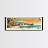 Vina del Mar, Chile Panoramic Canvas Print, Vina del Mar, Chile Painting, Chile Art, Vina del Mar Travel Poster, Travel Art, Living Room Painting