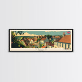 Wells, England Panoramic Canvas Print, Wells, England Painting, England Art, Wells Travel Poster, Travel Art, Guest Room Painting