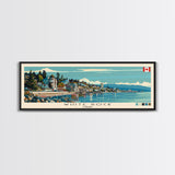 White Rock, Canada Panoramic Canvas Print, White Rock, Canada Painting, Canada Art, White Rock Travel Poster, Travel Art, Living Room Painting