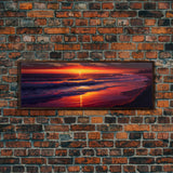 Large Art Sunset, Beach landscape, Coastal Art Print, Beach House, Coastal Decor, Beach Painting, Sunset Art, Framed/Unframed Canvas/Print