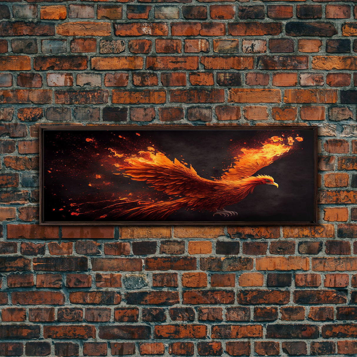 Panoramic Canvas Print Of "The Phoenix" - Rebirth Art - Framed Canvas Art - Framed Wall Art - Incredibly Beautiful Phoenix Decor