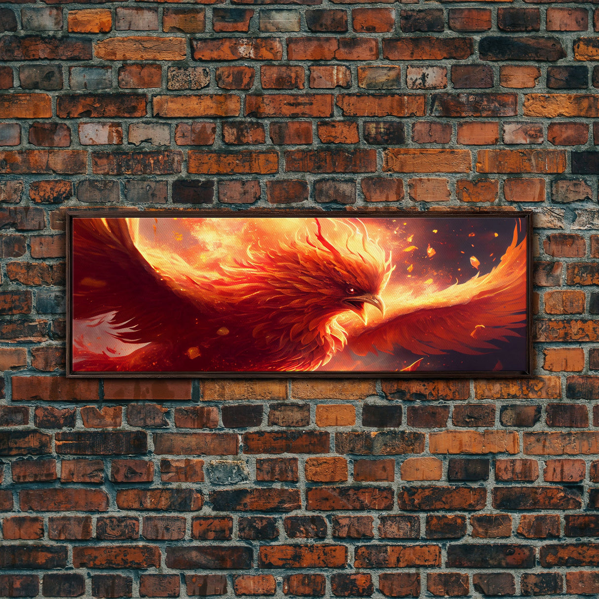 Panoramic Phoenix Canvas Print Of "Rebirth" - Rebirth Art - Framed Canvas Art - Framed Wall Art - Incredibly Beautiful Phoenix Decor