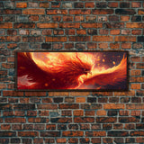 Panoramic Phoenix Canvas Print Of "Rebirth" - Rebirth Art - Framed Canvas Art - Framed Wall Art - Incredibly Beautiful Phoenix Decor