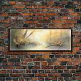 Beautiful Misty Landscape Wall Art Print, Foggy Lake, River, Trees, Wall Decor, Large Canvas Art Print, Panoramic, Wall Art, Canvas Print