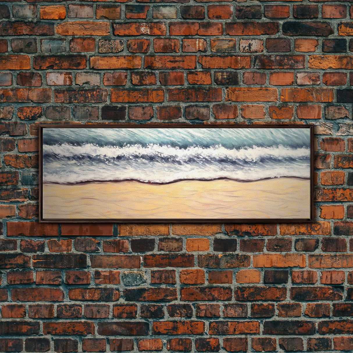 Minimalist Beach Canvas Art Print, Seashore, Shoreline, Ocean, Waves, Canvas Wall Art Beach, Wall Decor, Panoramic, Wall Art, Canvas Print